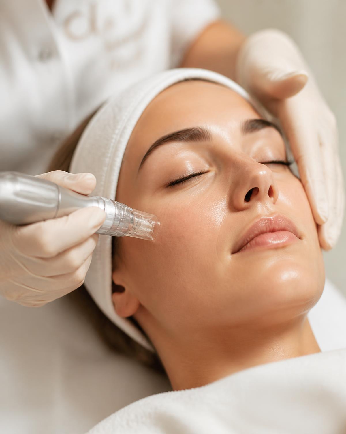 Ansiktsbehandling med microneedling